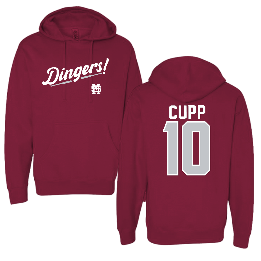 Mississippi State University Baseball Maroon Dingers Hoodie - #10 Dylan Cupp