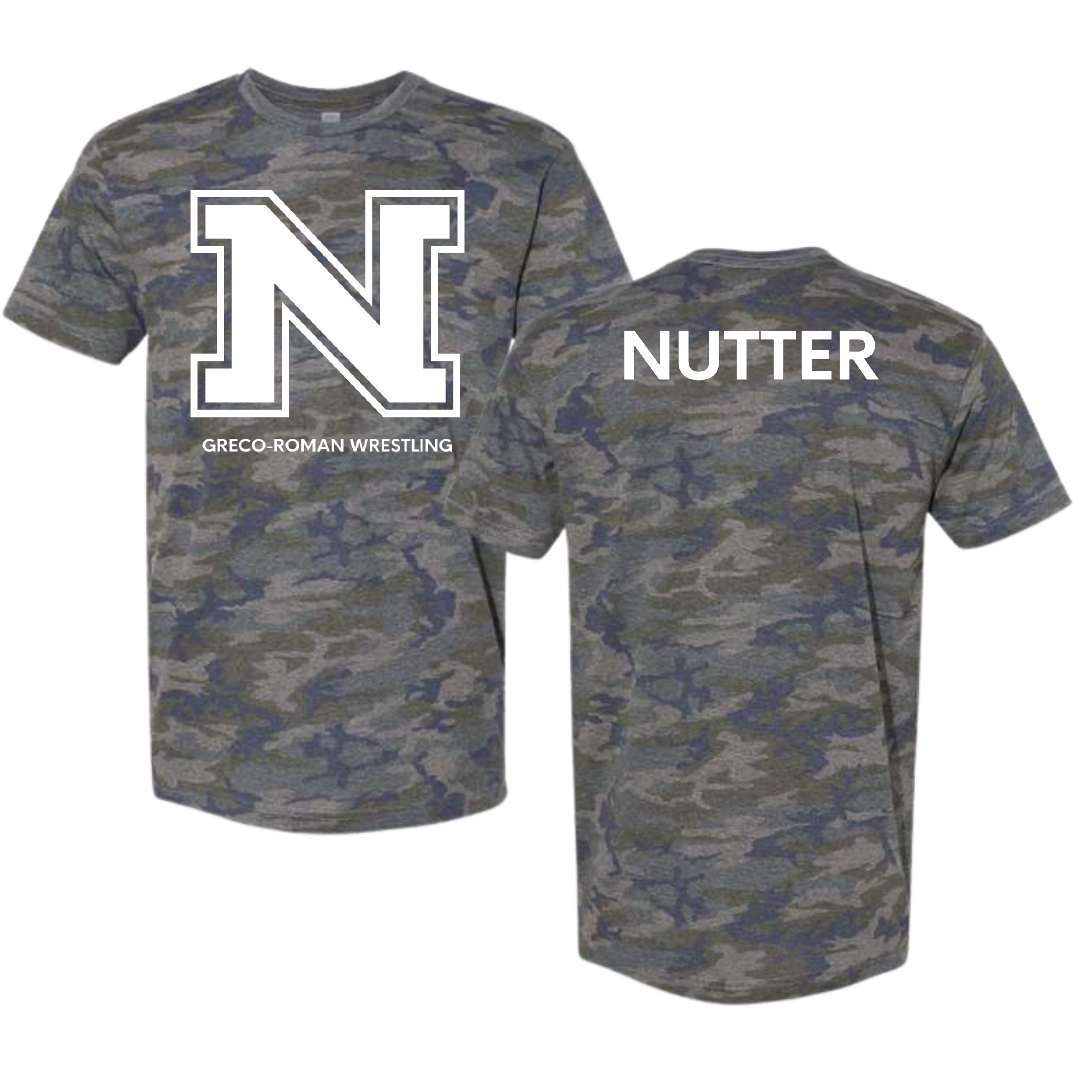Northern Michigan University Greco-Roman Wrestling Vintage Camo Tee - Aidan Nutter