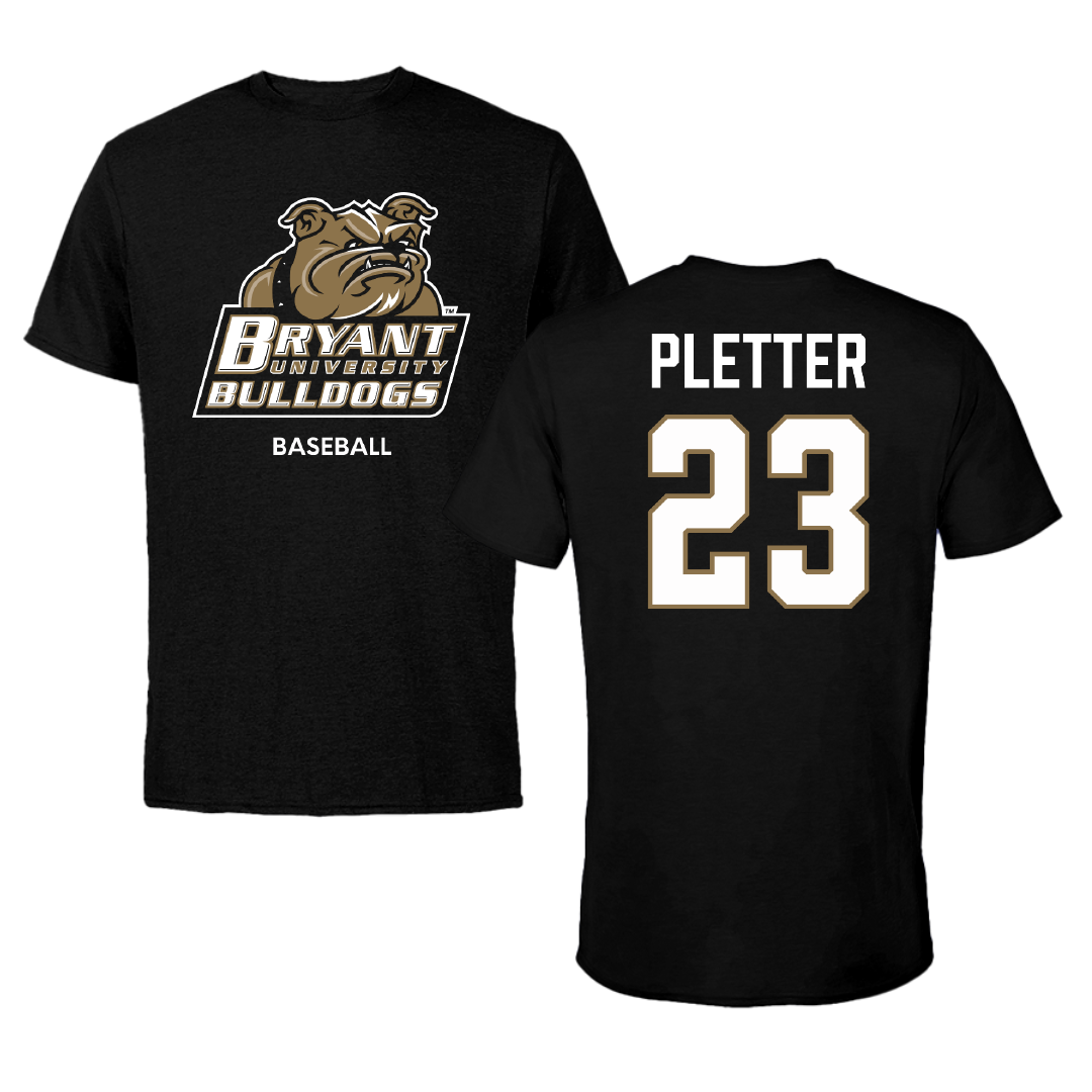 Bryant University Baseball Black Tee - #23 Jack Pletter