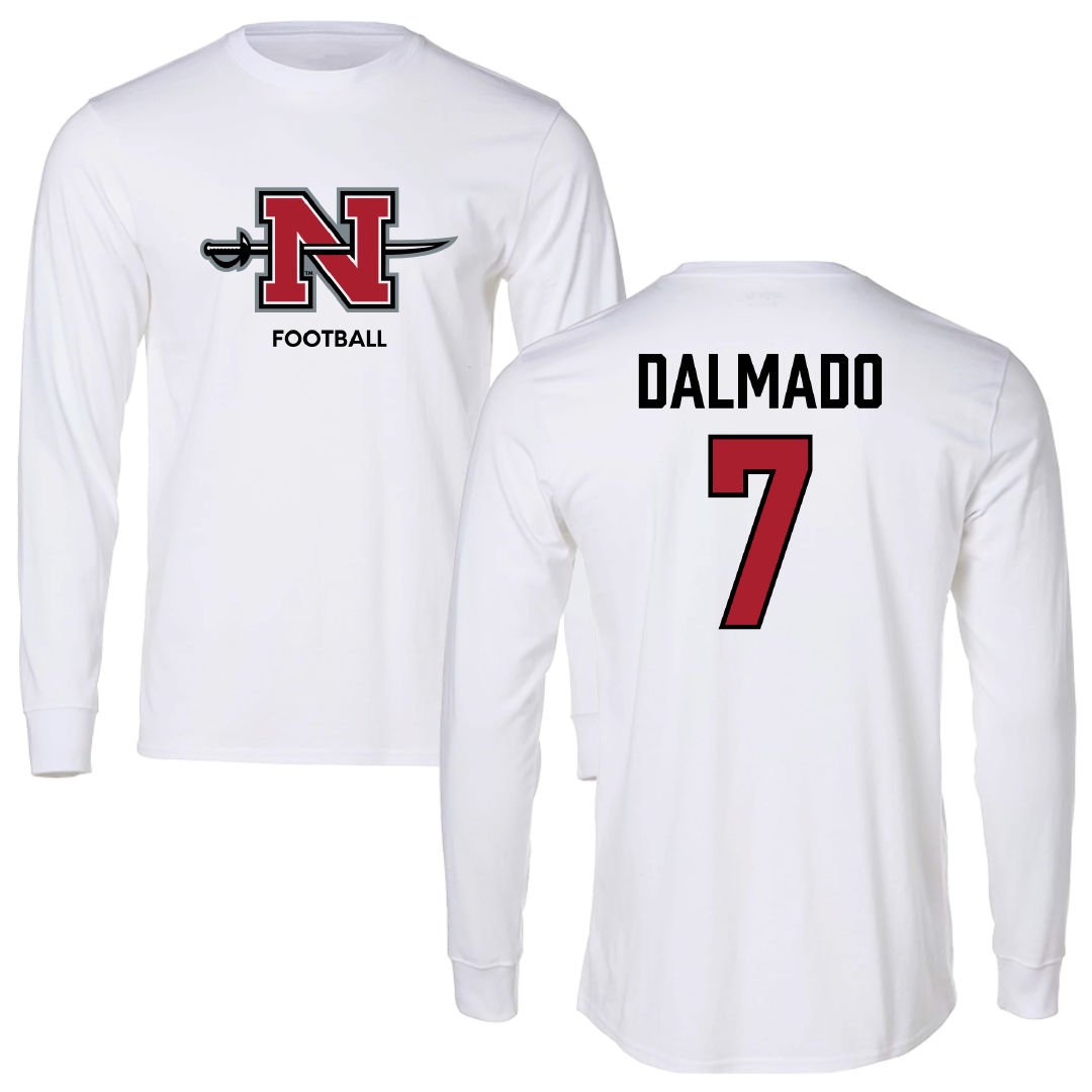 Nicholls State University Football White Long Sleeve - #7 Jake Dalmado