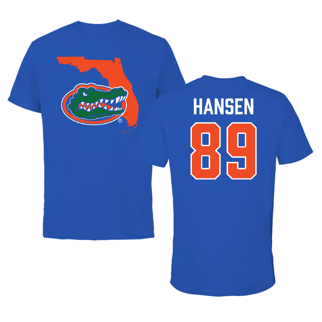 University of Florida Football Blue State Tee - #89 Hayden Hansen