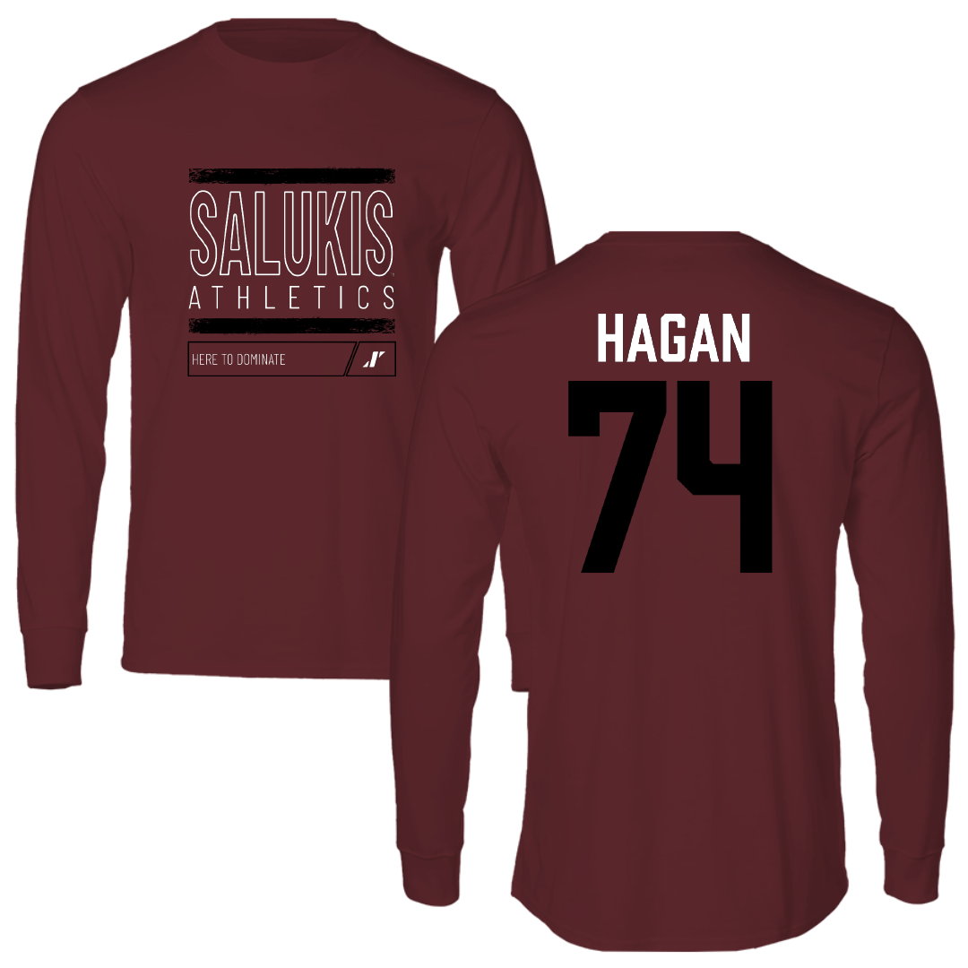 Southern Illinois University at Carbondale Football Maroon Dominate Long Sleeve - #74 Harris Hagan