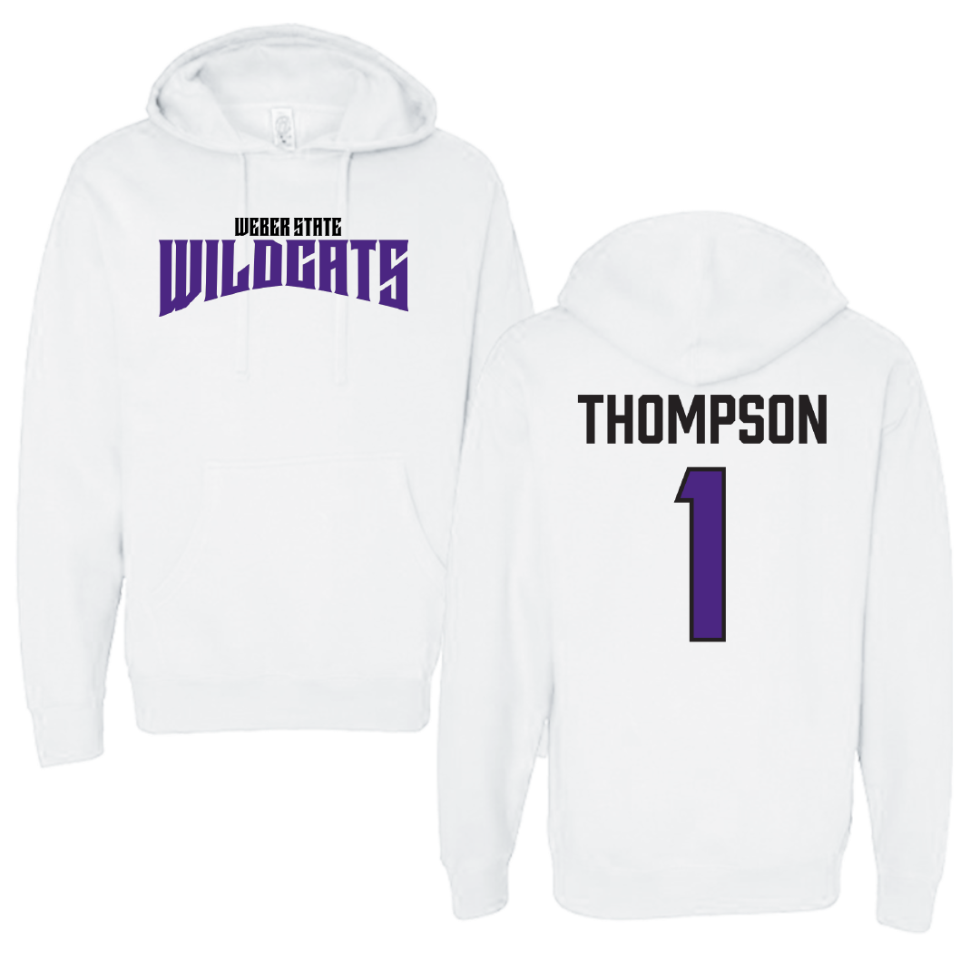 Weber State University Football White Classic Hoodie - #1 Keahnist Thompson