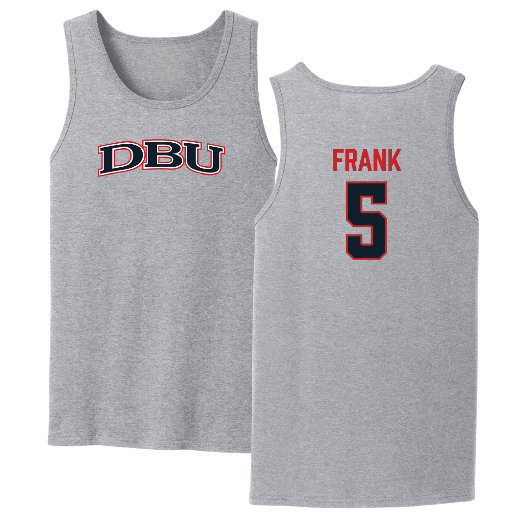 Dallas Baptist University Basketball Sport Gray Tank Top - #5 Trevor Frank