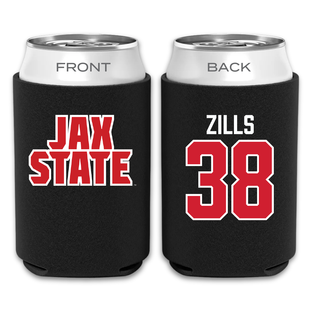 Jacksonville State University Football Black Can Cooler - #38 Nate Zills