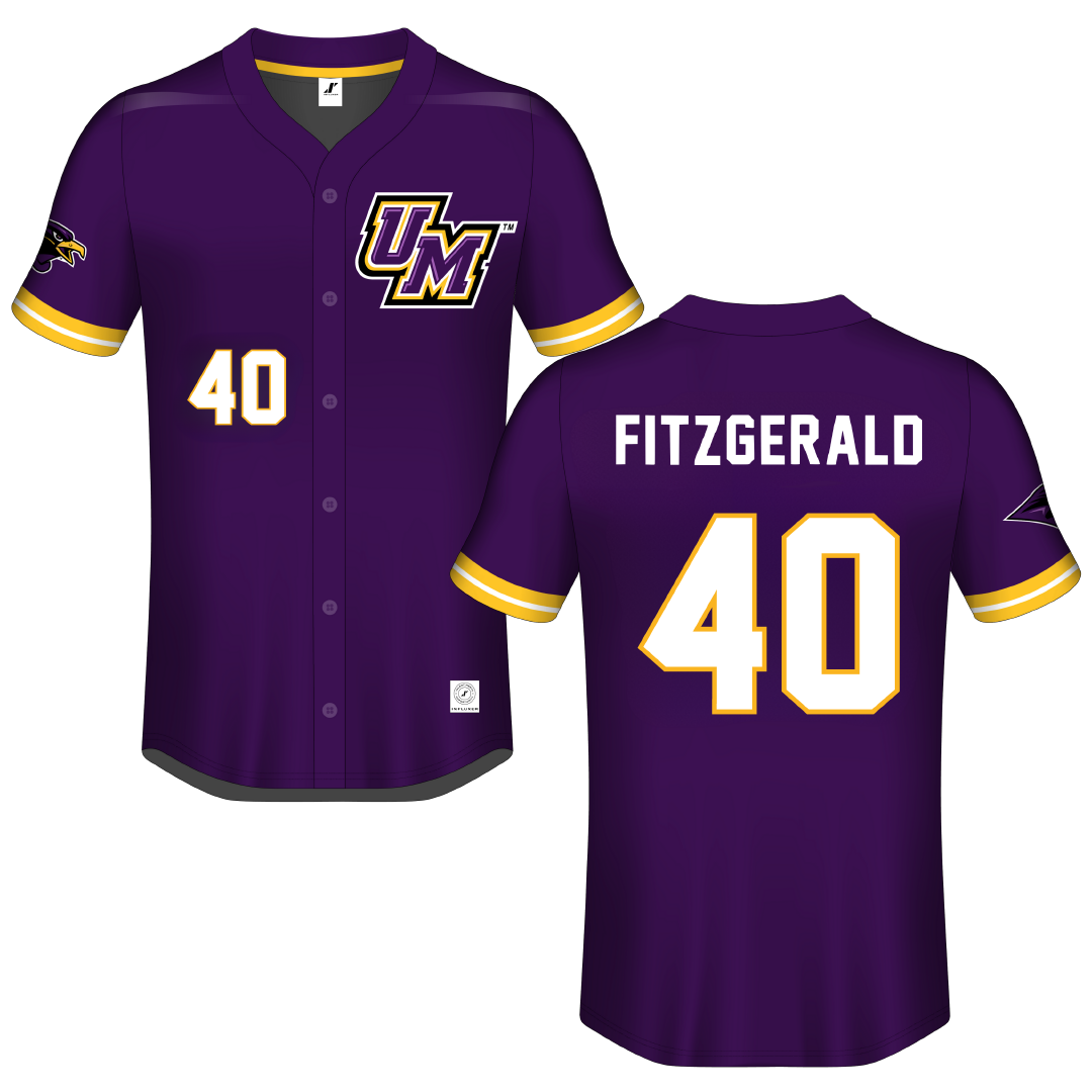 University of Montevallo Purple Button-Down Jersey - #40 Jack Fitzgerald