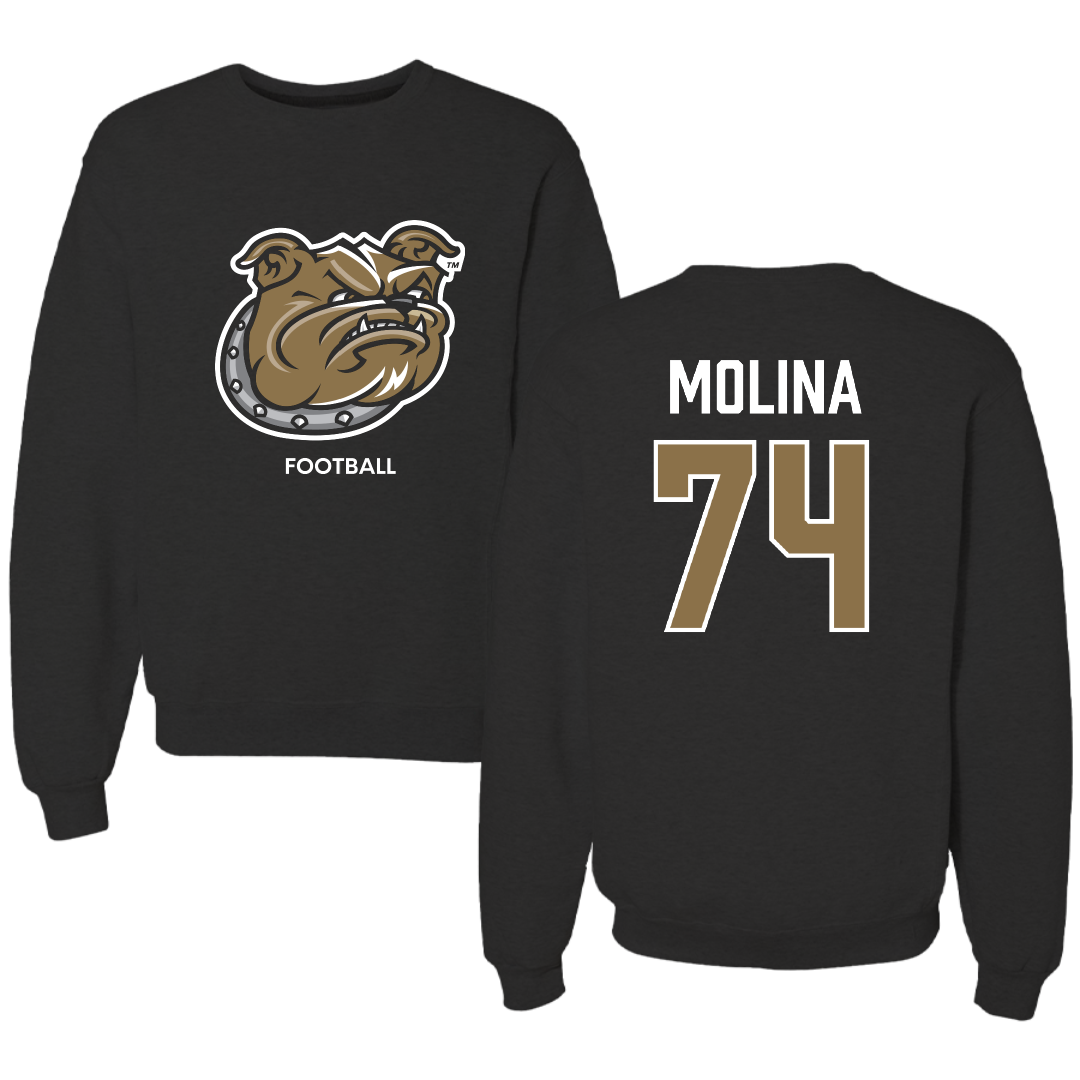 Bryant University Football Black Crewneck - #74 Nick Molina
