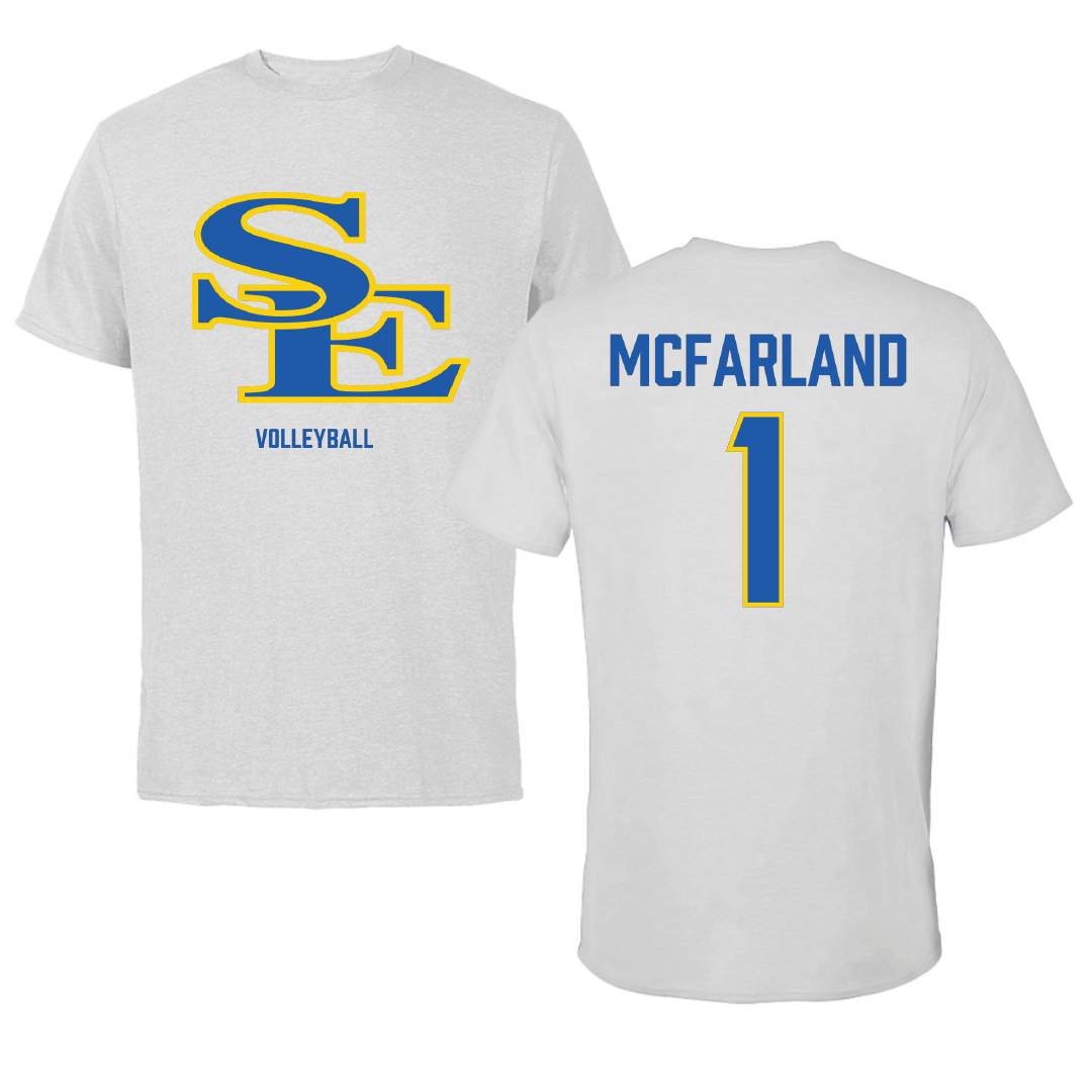 Southeastern Oklahoma State University Volleyball Light Gray Tee - #1 Riley McFarland