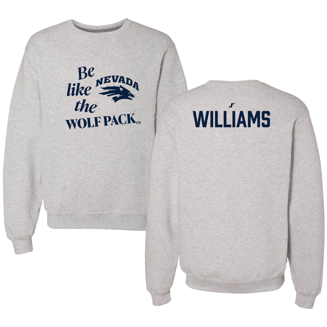 University of Nevada Cheer Light Gray Be Like Us Crewneck - Sophie Williams