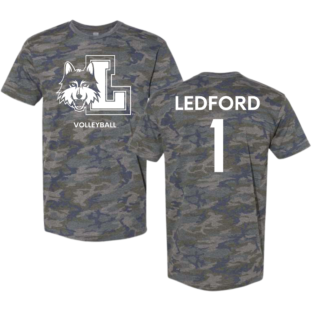 Loyola University-Chicago Volleyball (M) Vintage Camo Tee - #1 Charlie Ledford