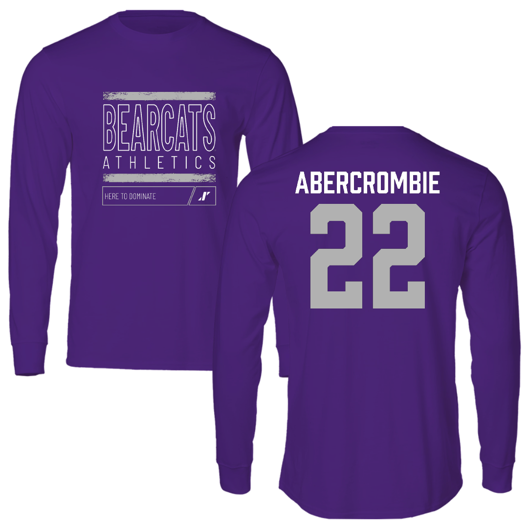 Southwest Baptist University Football Purple Dominate Performance Long Sleeve - #22 Jordan Abercrombie