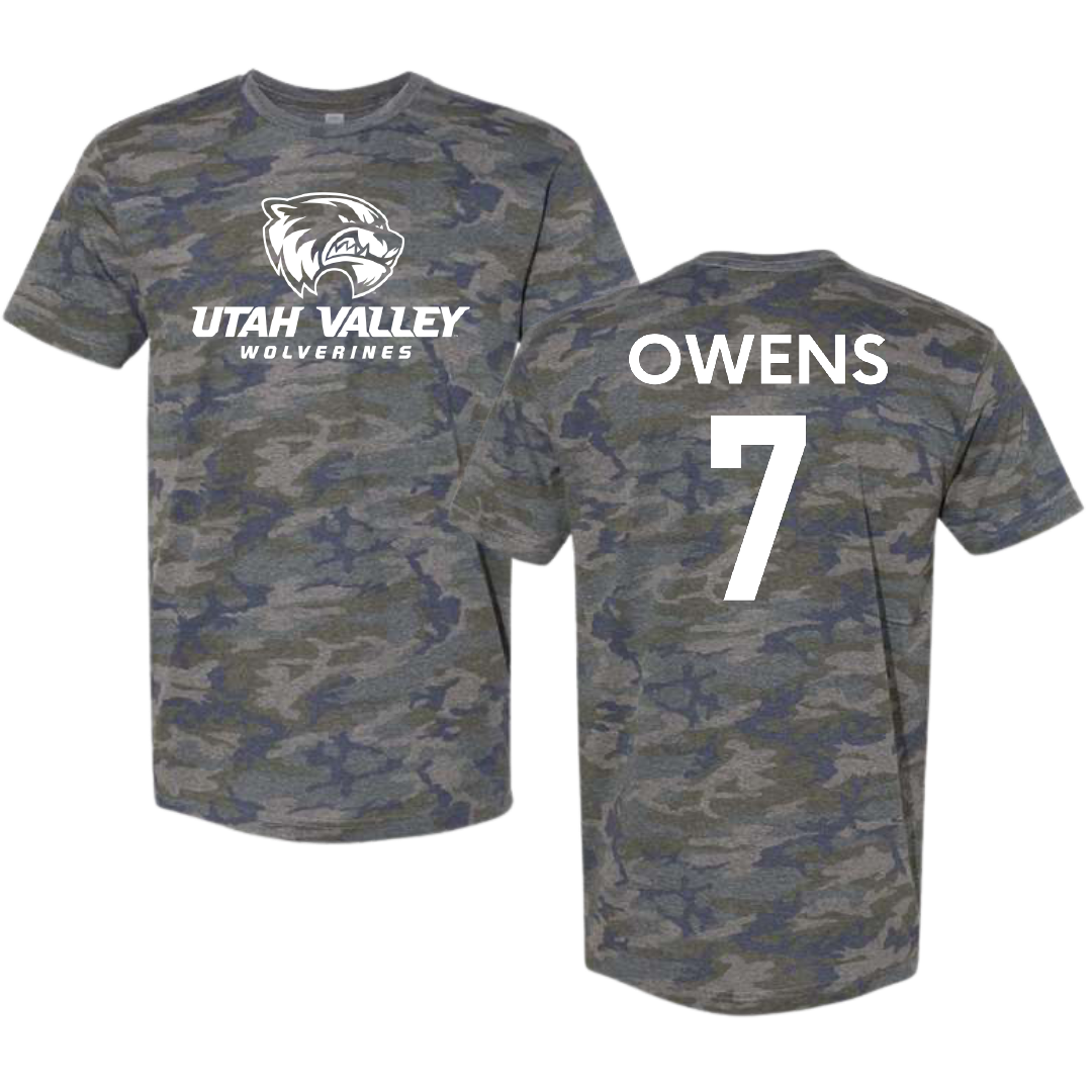 Utah Valley University Soccer (W) Vintage Camo Tee - #7 Mia Owens