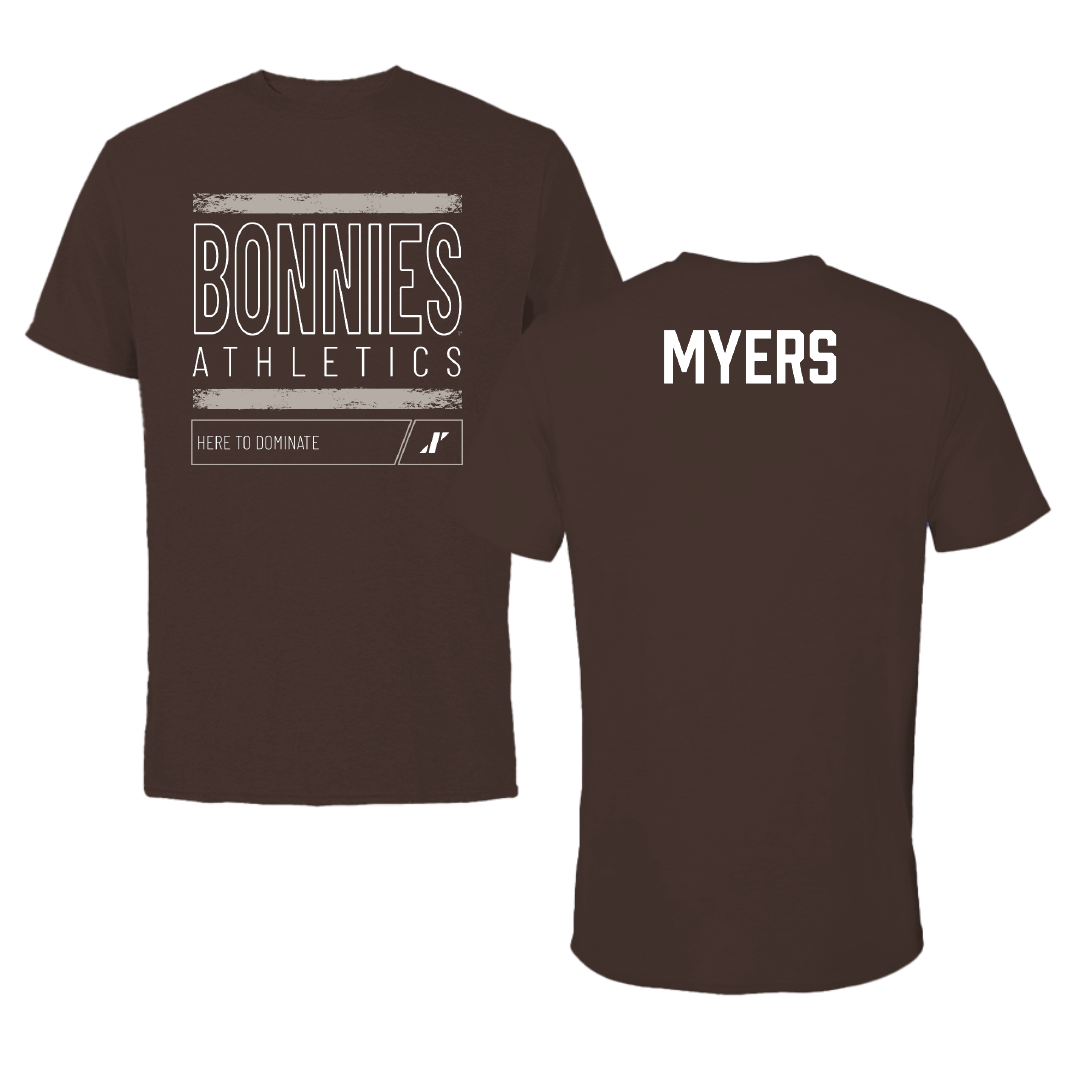 St. Bonaventure University Swimming & Diving Brown Dominate Tee - Halle Myers