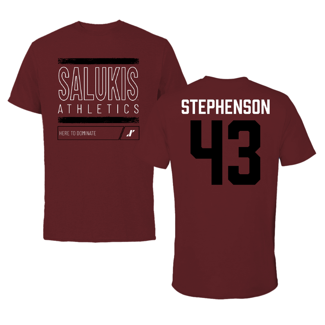 Southern Illinois University at Carbondale Football Maroon Dominate Tee - #43 Cade Stephenson