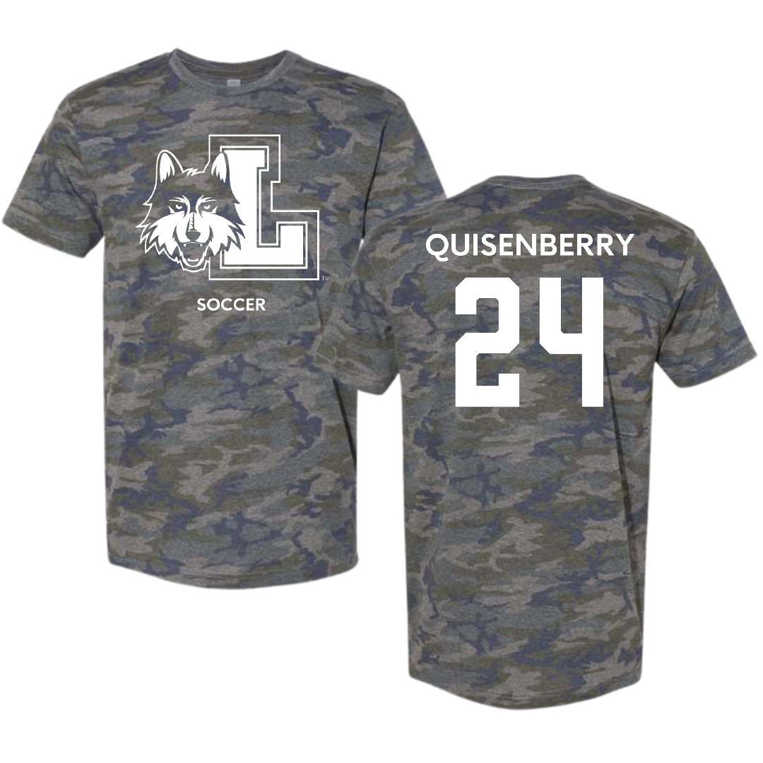 Loyola University-Chicago Soccer (M) Vintage Camo Tee - #24 Chris Quisenberry