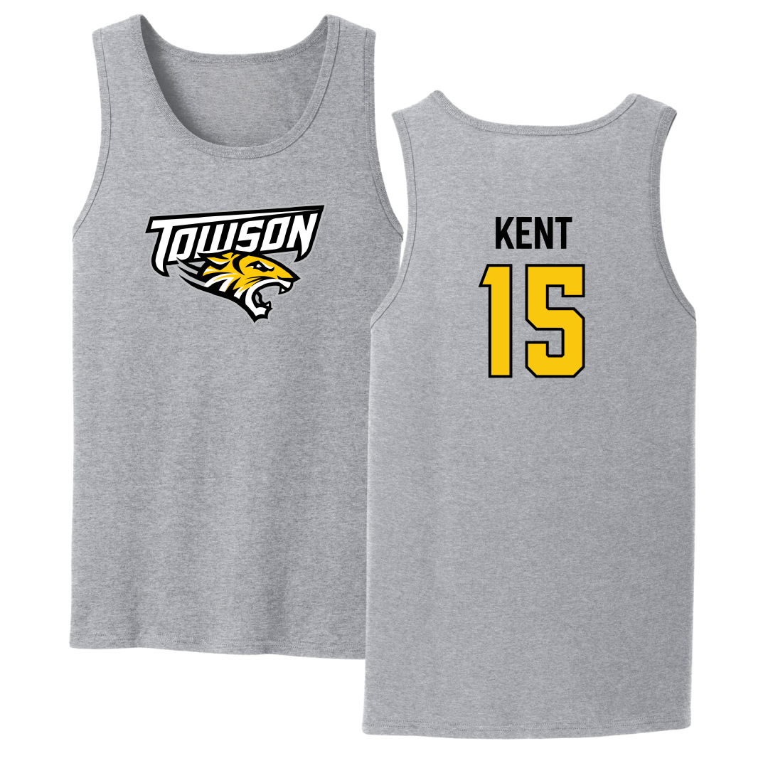 Towson University Football Sport Gray Tank Top - #15 Nathan Kent