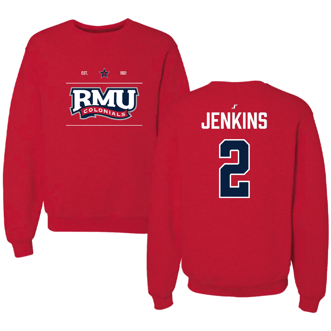 Robert Morris University Football Red General Crewneck - #2 Jayson Jenkins