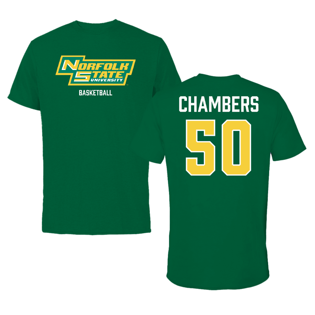 Norfolk State University Basketball (M) Green Tee - #50 Nyzaiah Chambers