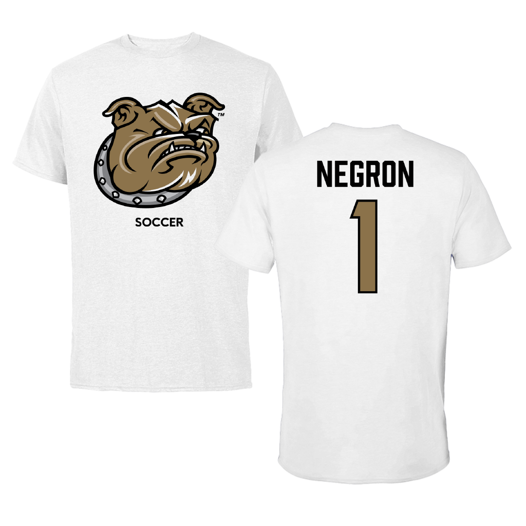 Bryant University Soccer (W) White Tee - #1 Selena Negron