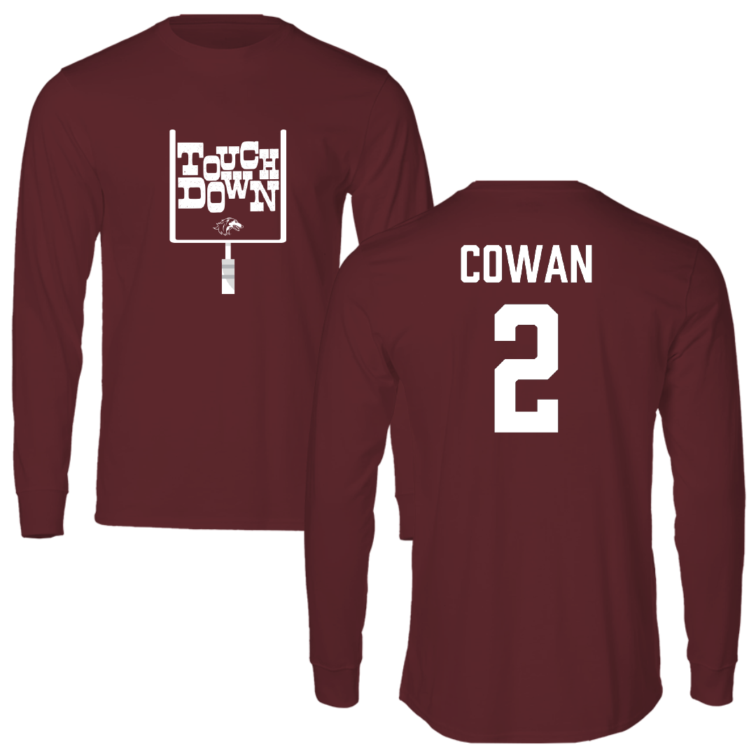 Southern Illinois University at Carbondale Football Maroon Touchdown Performance Long Sleeve - #2 Devin Cowan