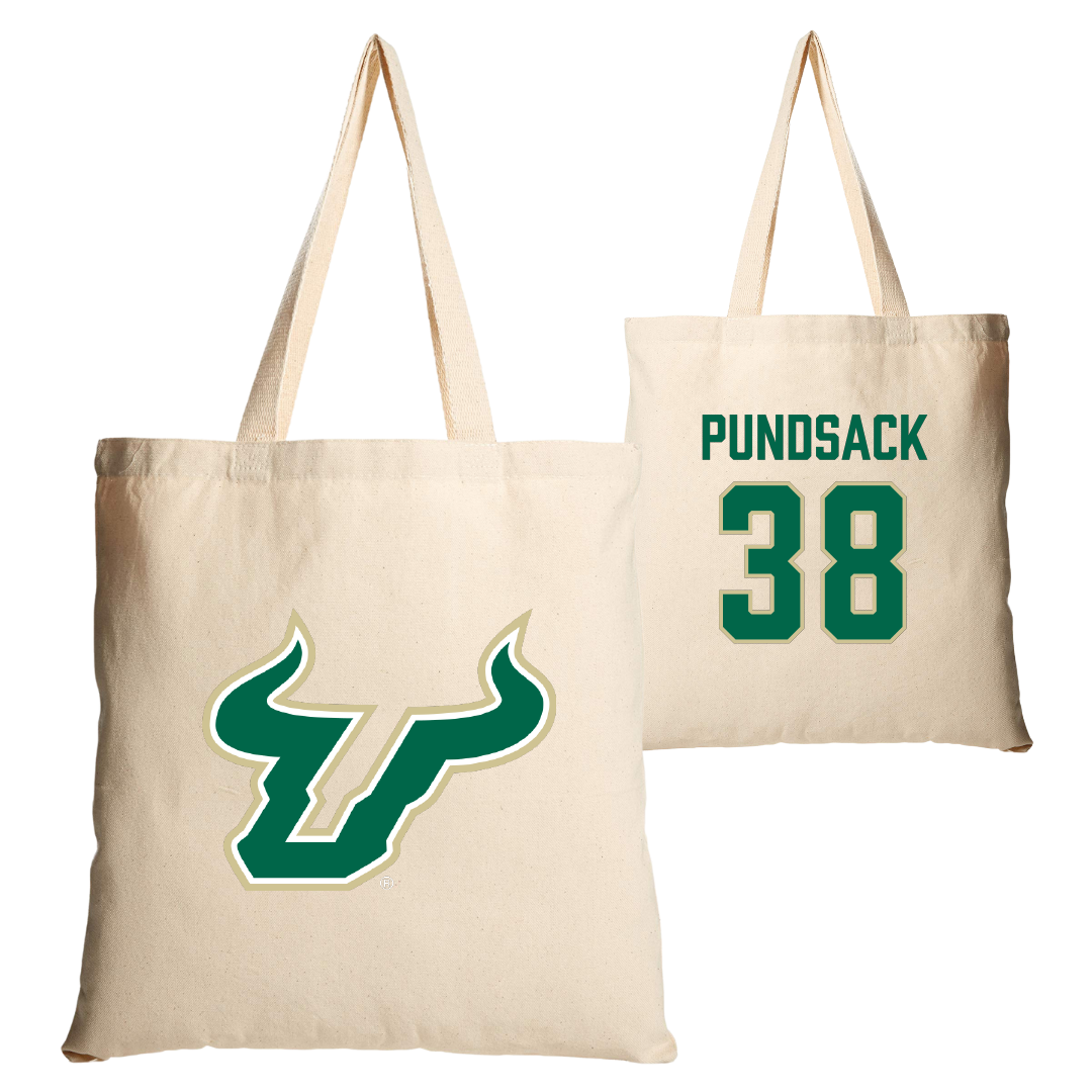 University of South Florida Baseball Tan Canvas Tote Bag - #38 Caleb Pundsack