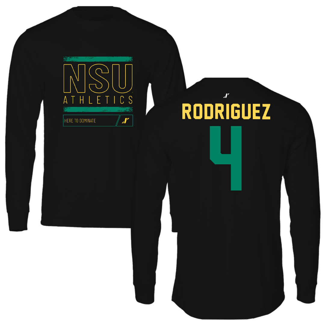 Norfolk State University Baseball Black Dominate Performance Long Sleeve - #4 Raphael Rodriguez