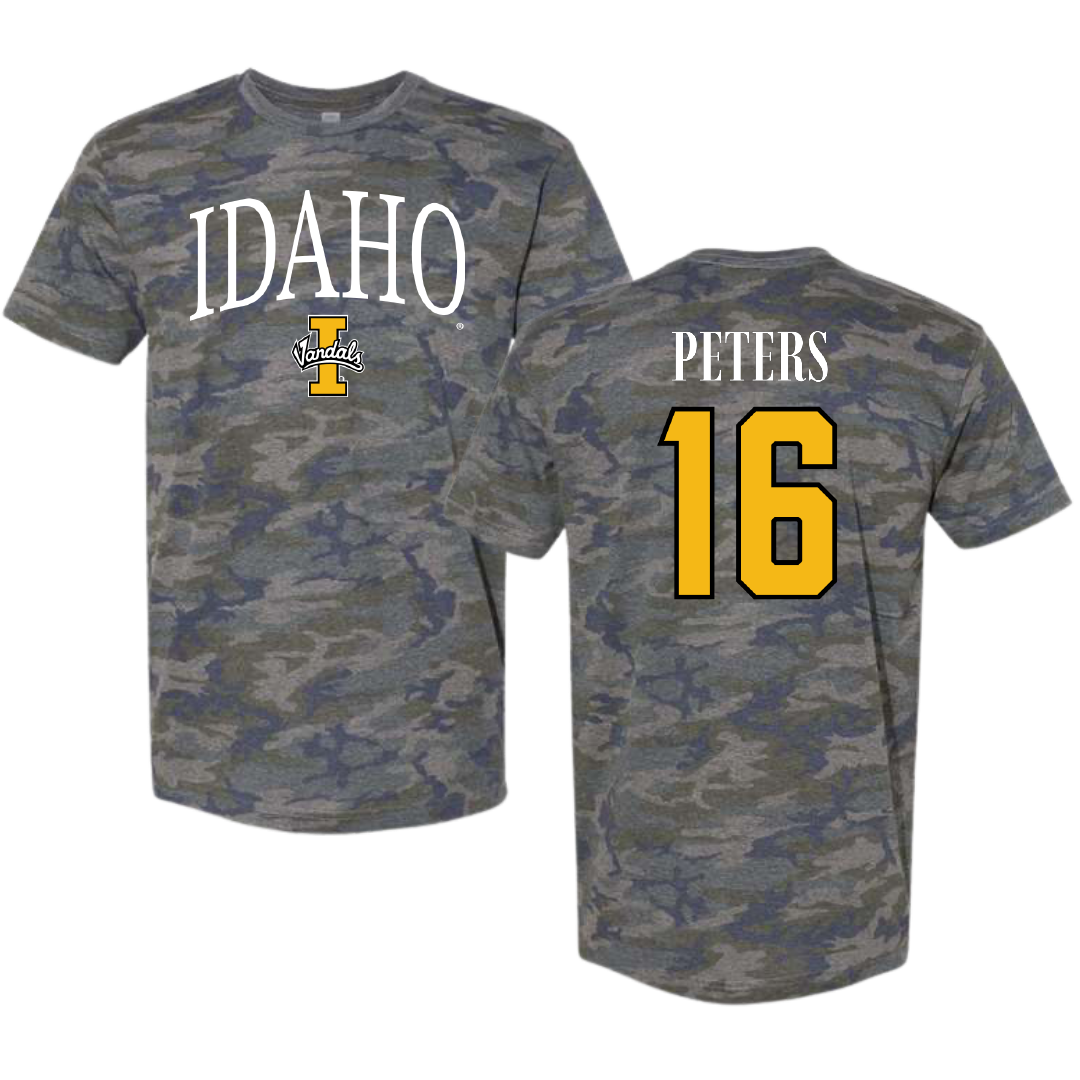 University of Idaho Soccer Vintage Camo Tee - #16 Tori Peters