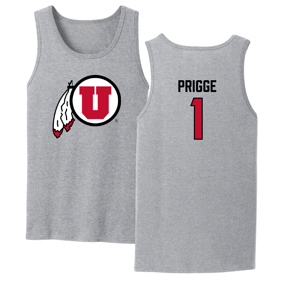 University of Utah Soccer Sport Gray Tank Top - #1 Taylor Prigge