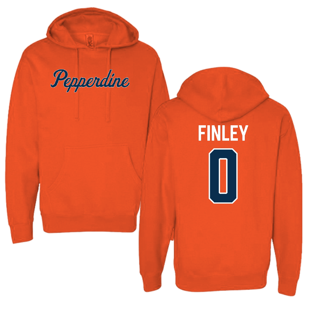 Pepperdine University Basketball Orange Hoodie - #0 Ivory Finley