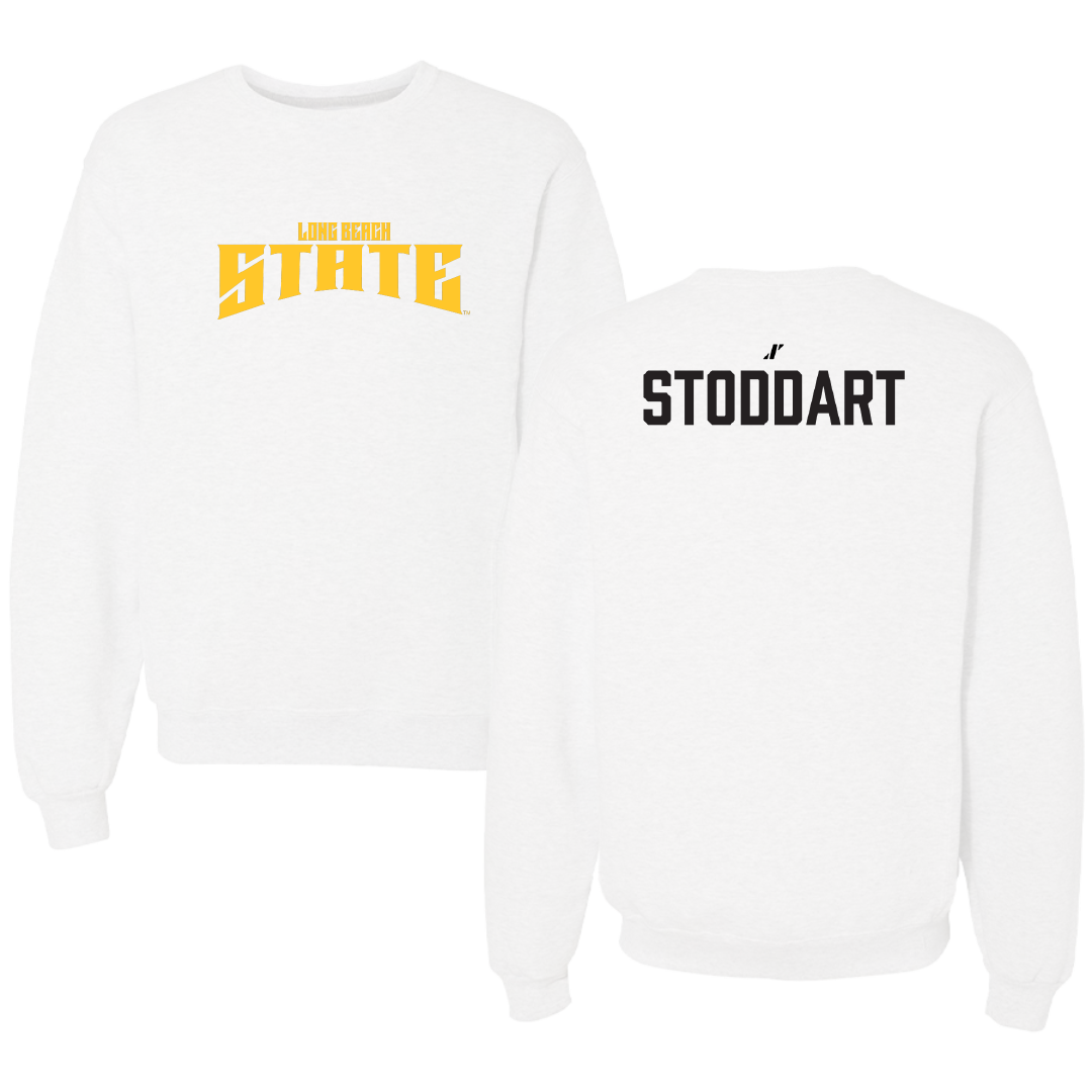 Long Beach State University TF and XC White Classic Crewneck - Grace Stoddart