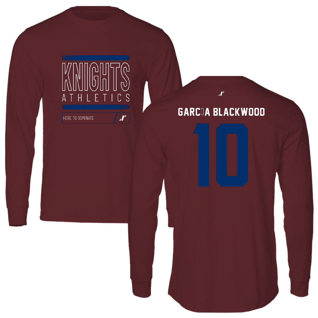 Fairleigh Dickinson University-Metropolitan Campus Basketball Maroon Dominate Performance Long Sleeve - #10 Dominique García Blackwood
