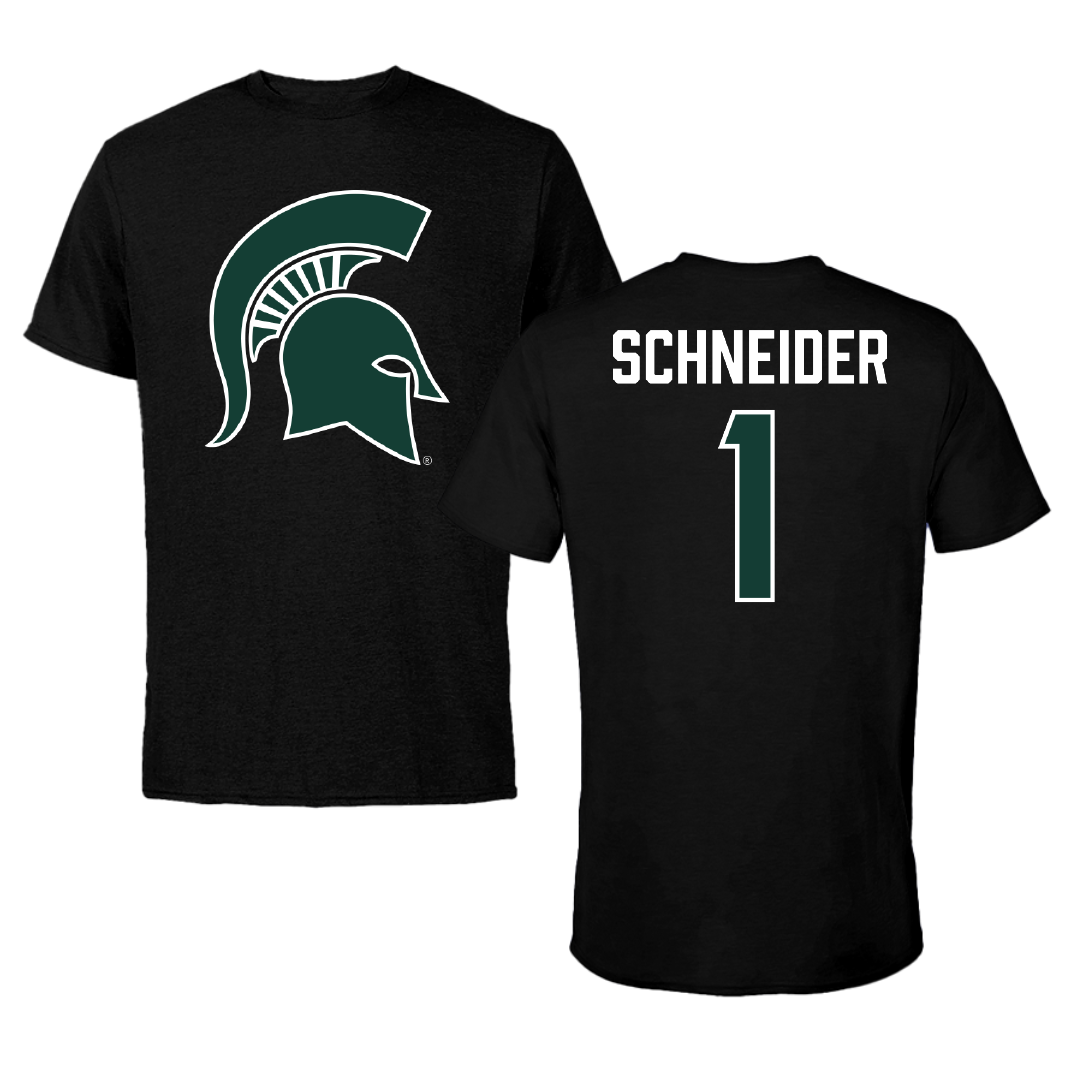 Michigan State University Volleyball Black Tee - #1 Lia Schneider
