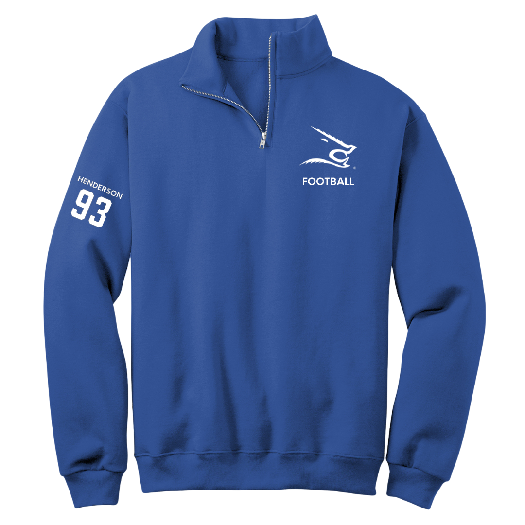 Texas A&M University-Kingsville Football Blue Quarter-Zip - #93 Xavier Henderson