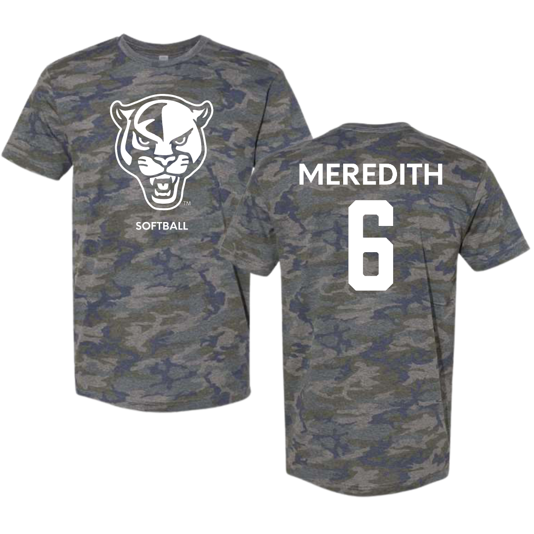 Florida International University Softball Vintage Camo Tee - #6 Kally Meredith