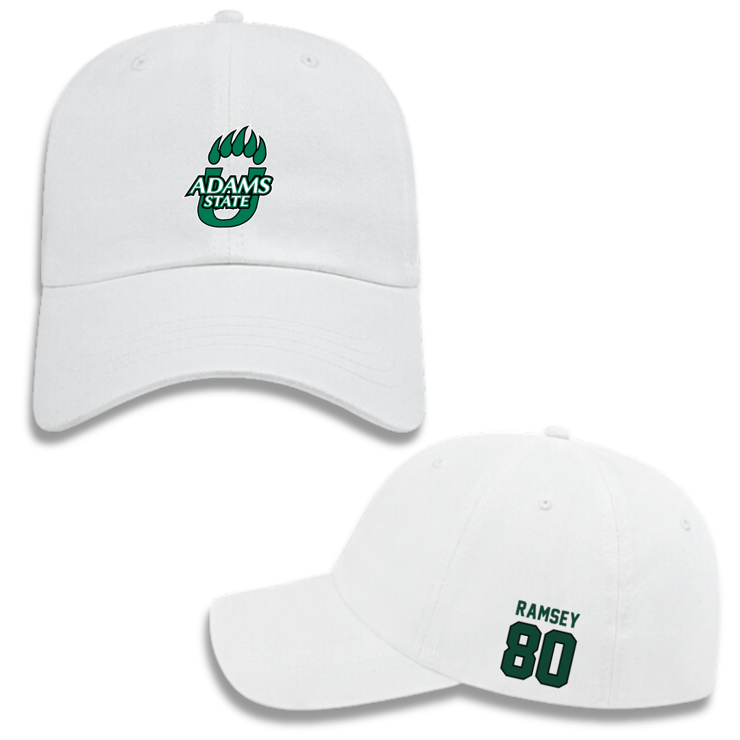 Adams State University Football White Hat - #80 Damarian Ramsey
