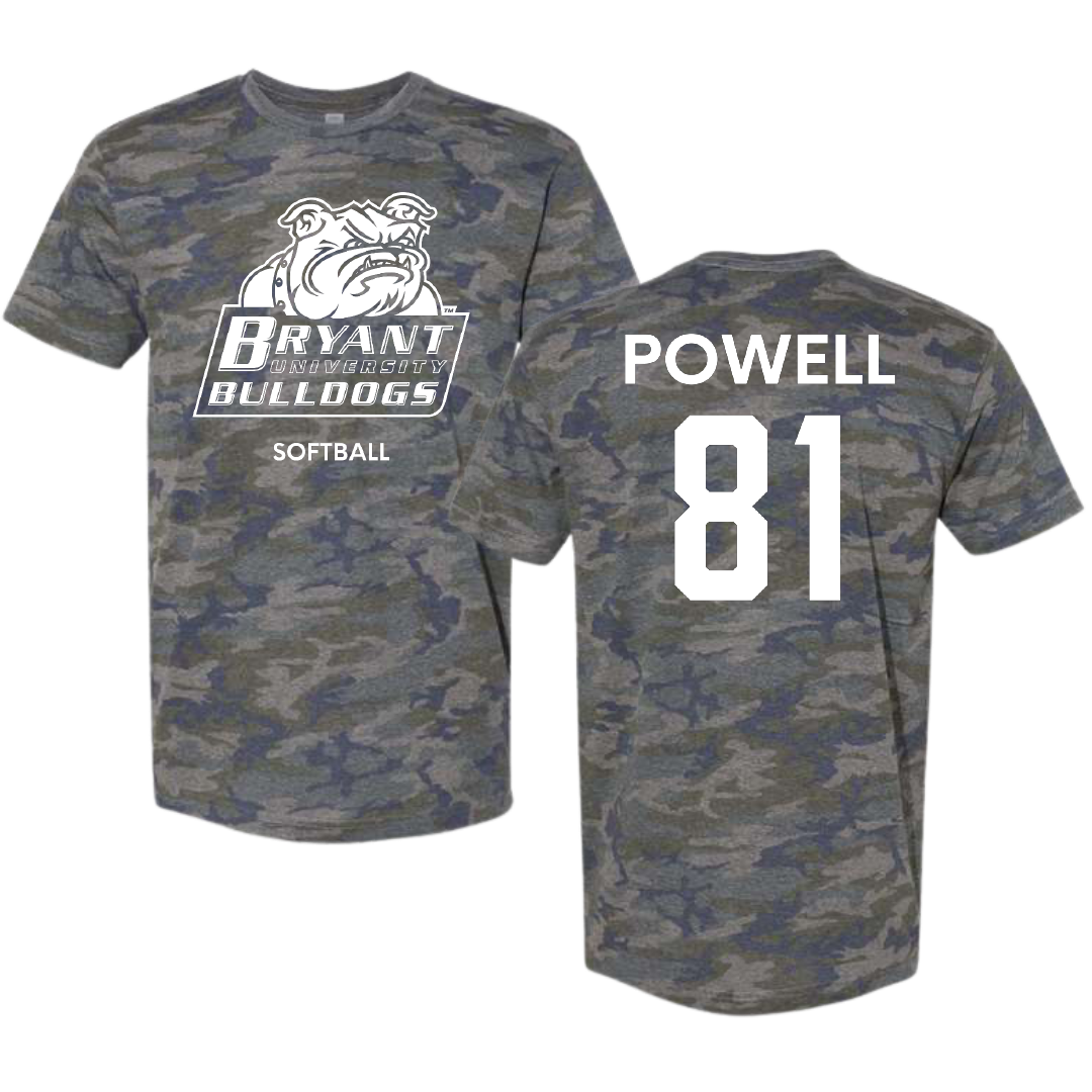 Bryant University Softball Vintage Camo Tee - #81 Lexi Powell