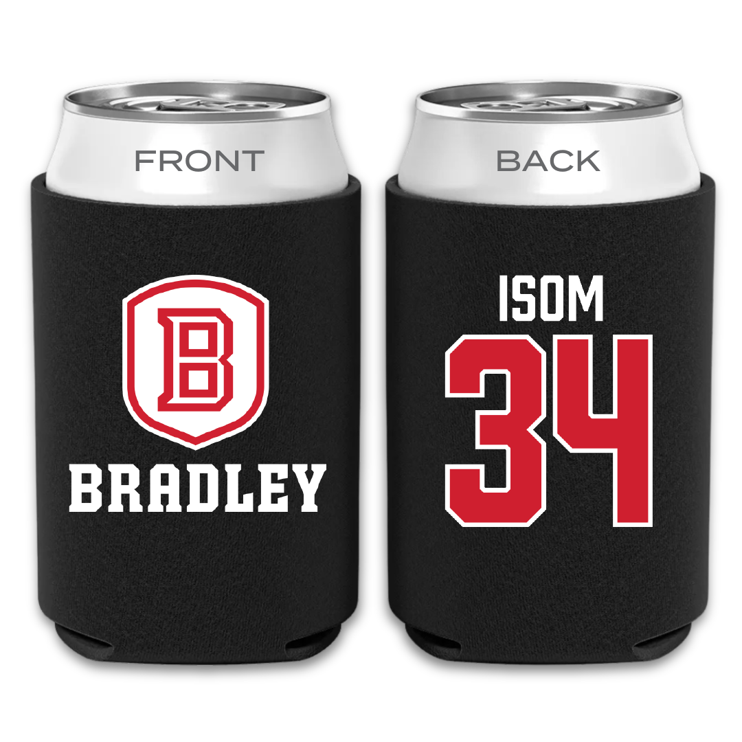 Bradley University Soccer Black Can Cooler - #34 Nathaniel Isom