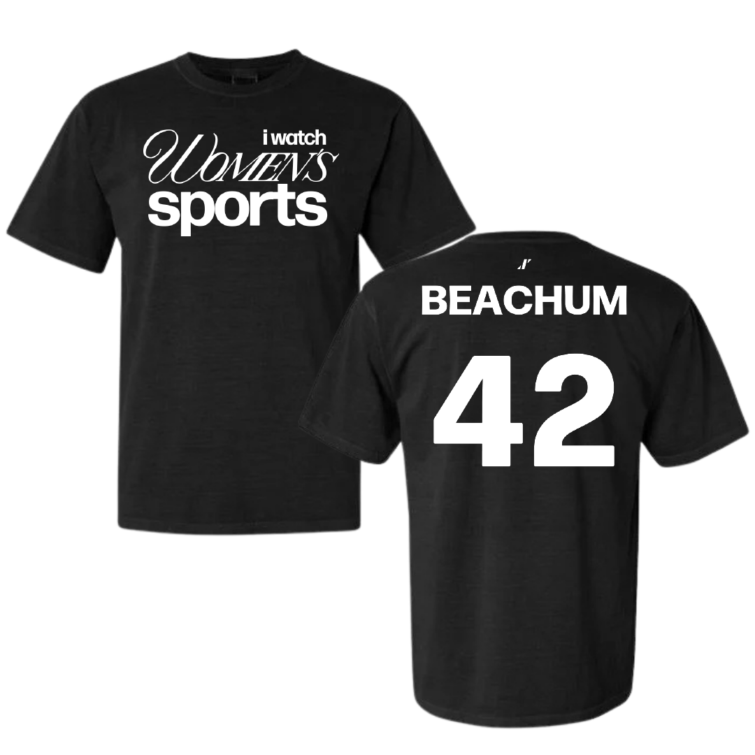 Florida State University Softball Black WHM Comfort Colors Tee - #42 Jaysoni Beachum