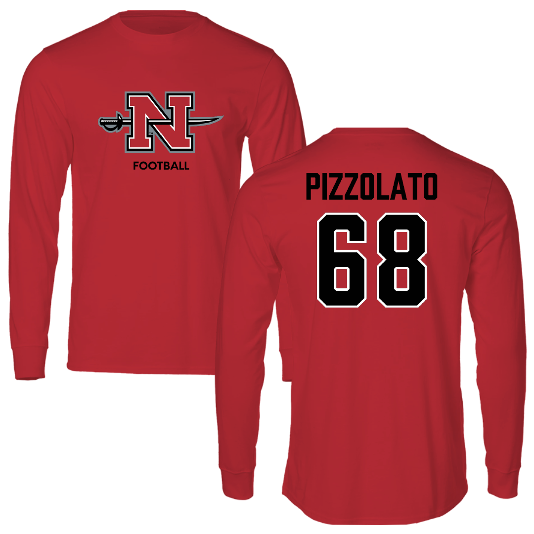 Nicholls State University Football Red Mascot Long Sleeve - #68 Robbie Pizzolato