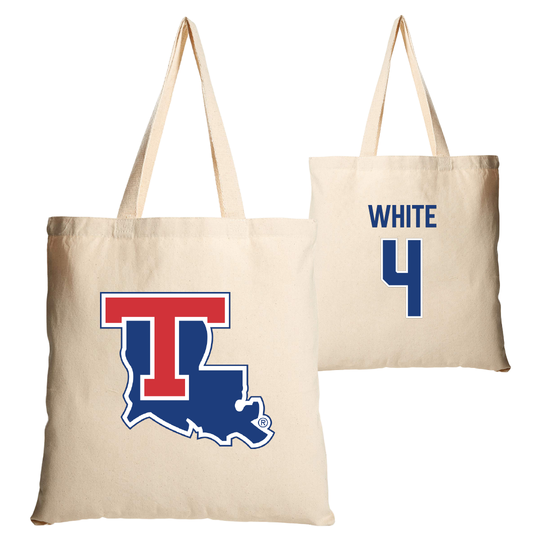 Louisiana Tech University Soccer Tan Canvas Tote Bag - #4 Ella White