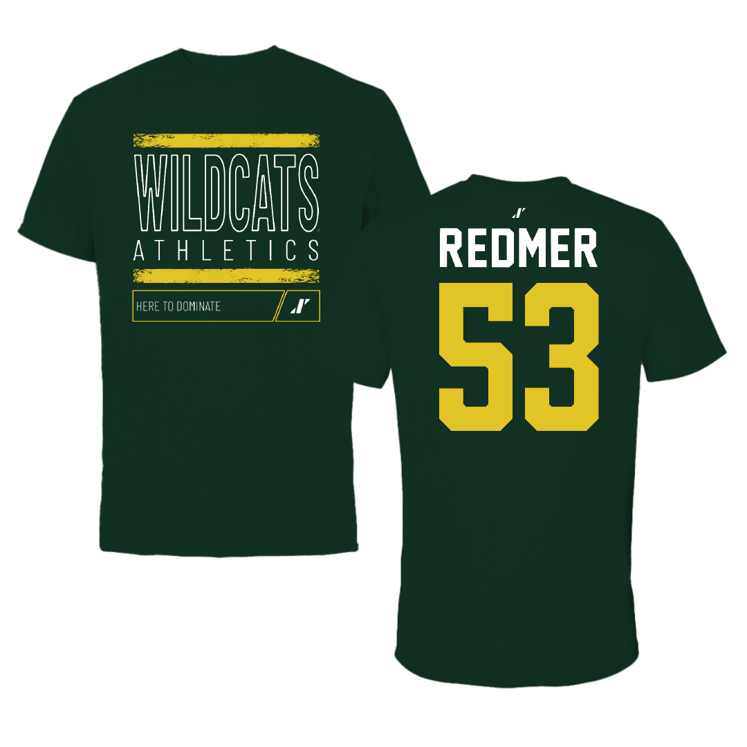 Northern Michigan University Football Forest Green Dominate Performance Tee - #53 Brady Redmer