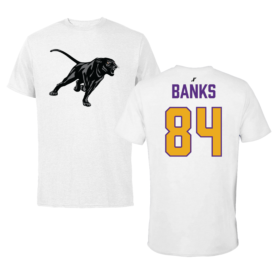Prairie View A&M University Football White Tee - #84 Ja’koby Banks