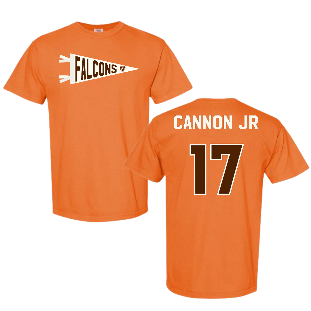 Bowling Green State University Football Orange Pennant Comfort Colors Tee - #17 Mark Cannon Jr