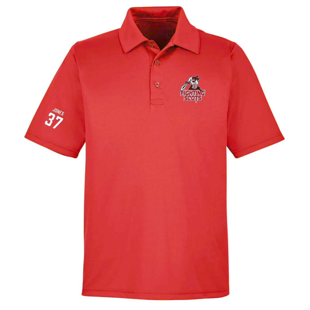 PennWest Edinboro Football Red Polo - #37 Amari Jones