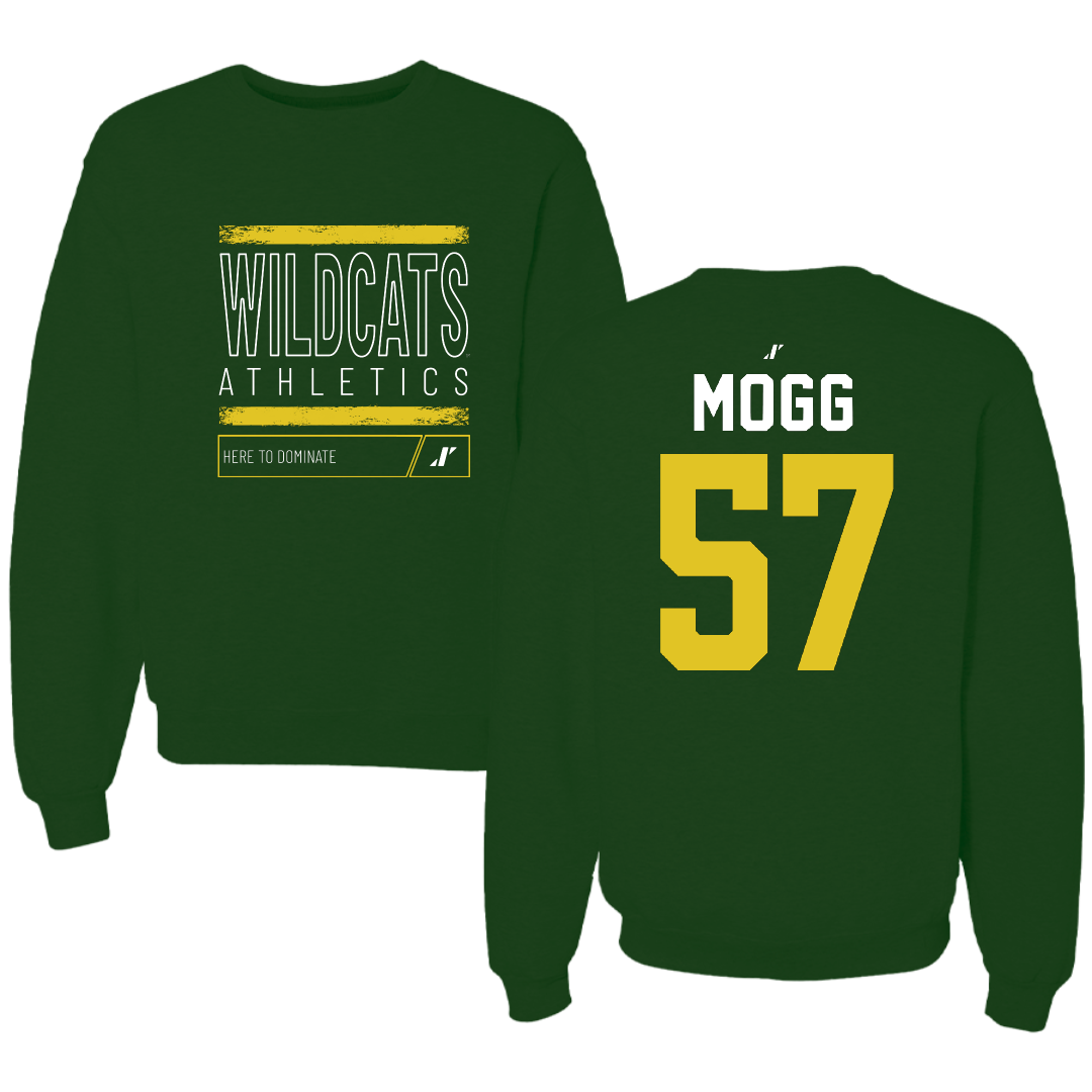 Northern Michigan University Football Forest Green Dominate Crewneck - #57 Logan Mogg