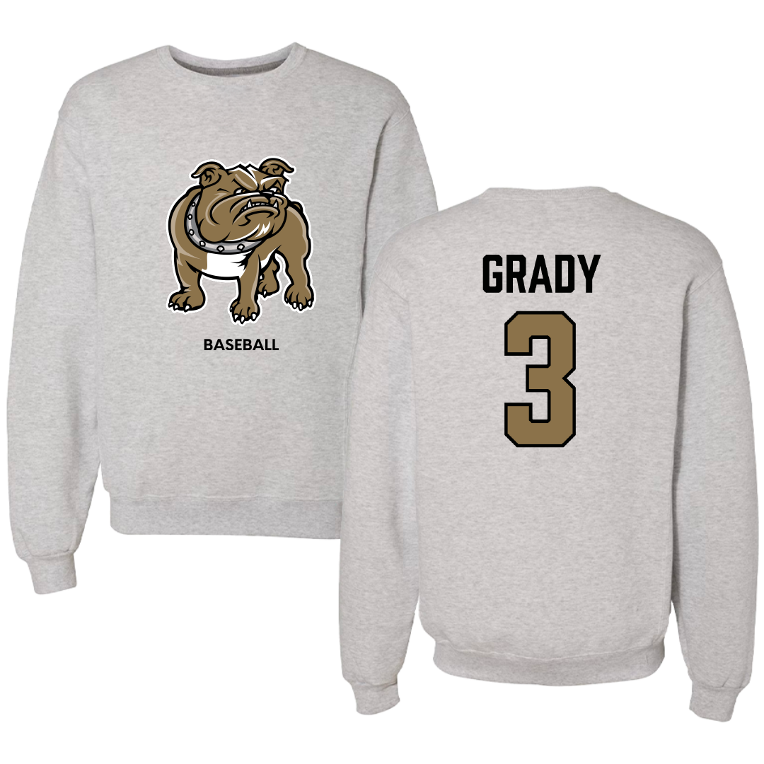 Bryant University Baseball Light Gray Crewneck - #3 Shea Grady