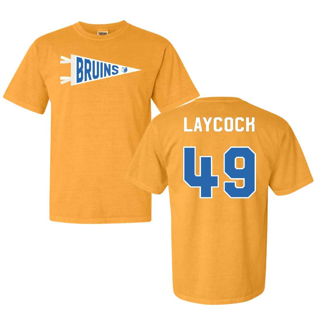 Salt Lake Community College Baseball Gold Pennant Comfort Colors Tee - #49 Austin Laycock