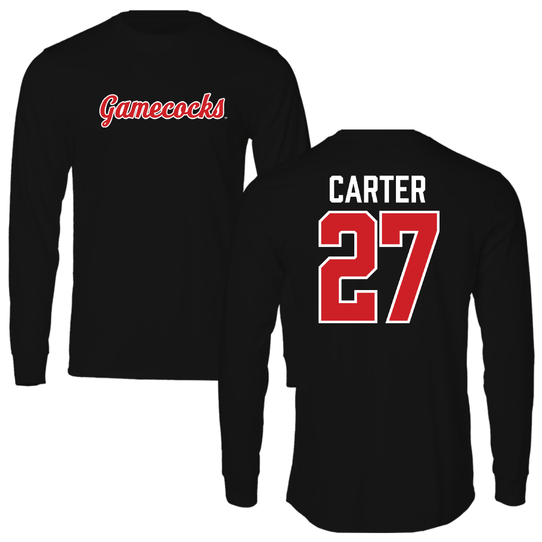 Jacksonville State University Softball Black Performance Long Sleeve - #27 Kat Carter