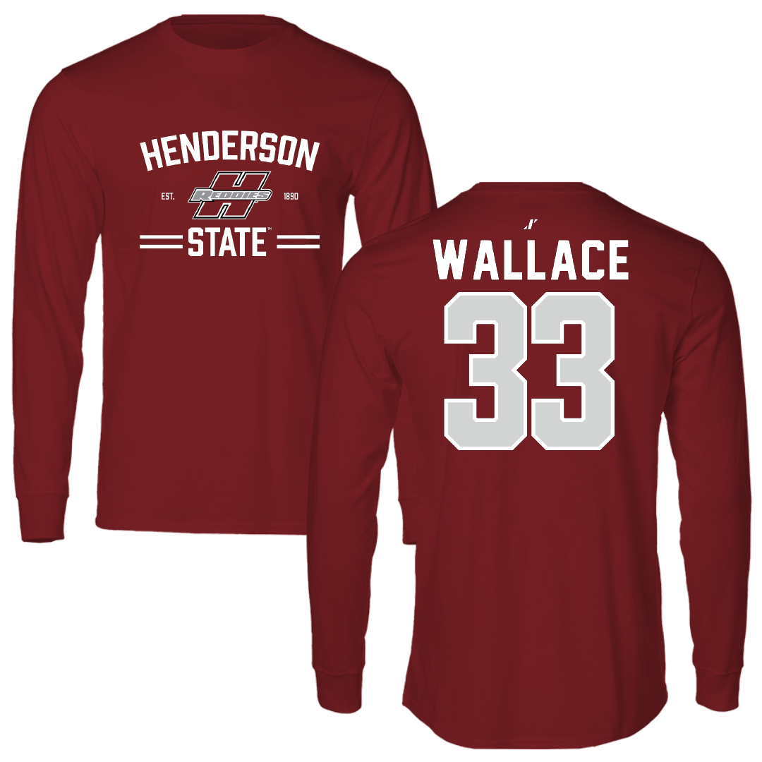 Henderson State University Football Cardinal General Long Sleeve - #33 Catrell Wallace