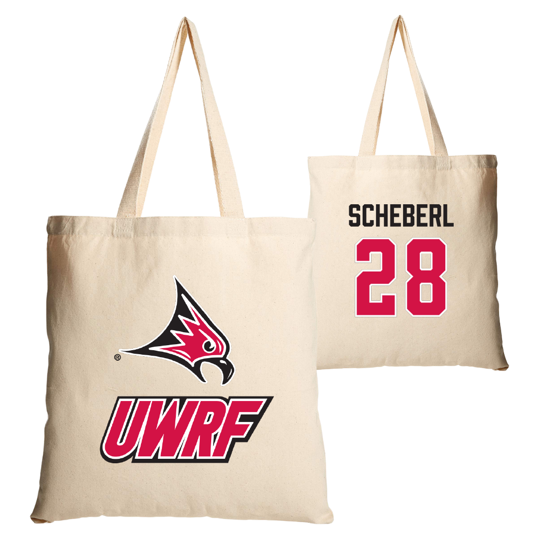 University of Wisconsin-River Falls Football Tan Canvas Tote Bag - #28 Justin Scheberl